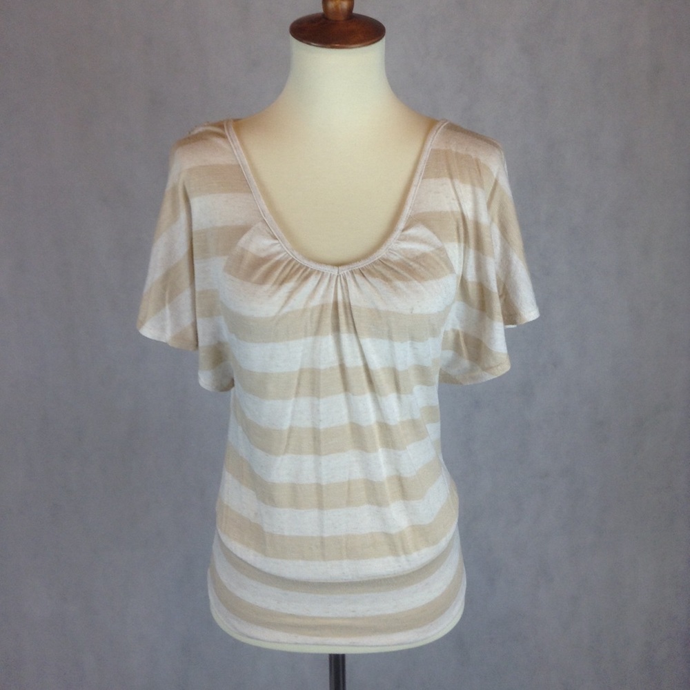 Striped Top with Lace Back Detail